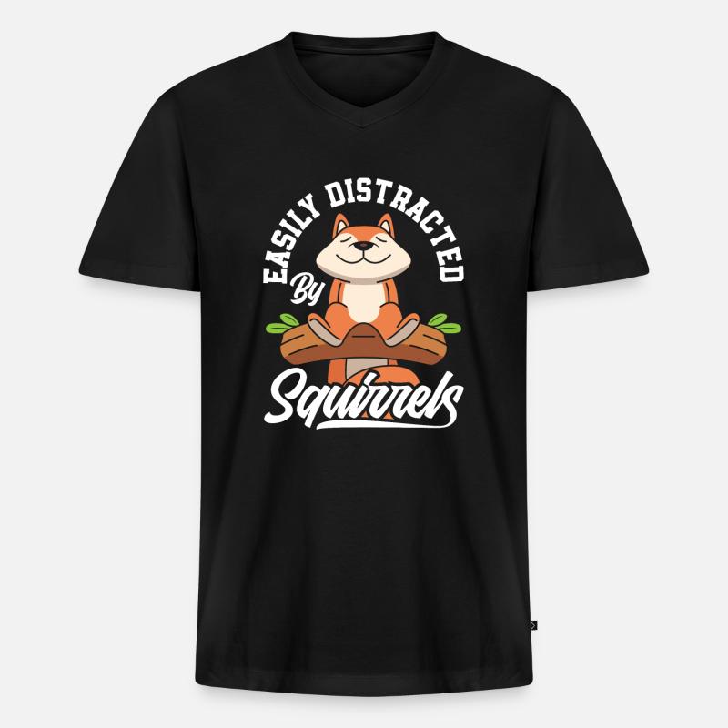 Eichhörnchen - Männer Premium Bio T-Shirt mit V-Ausschnitt - Schwarz