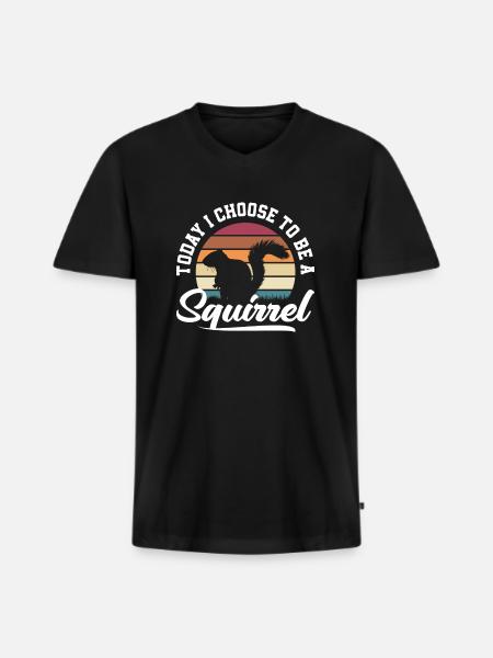 Squirrel - Men's Premium Organic T-shirt with V-neck - black