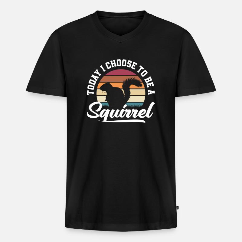 Eichhörnchen - Männer Premium Bio T-Shirt mit V-Ausschnitt - Schwarz