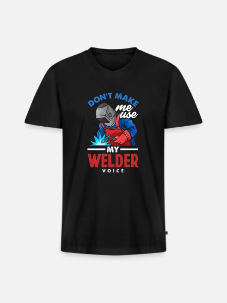 Funny Welder Gift - Men's Premium Organic T-shirt with V-neck - black