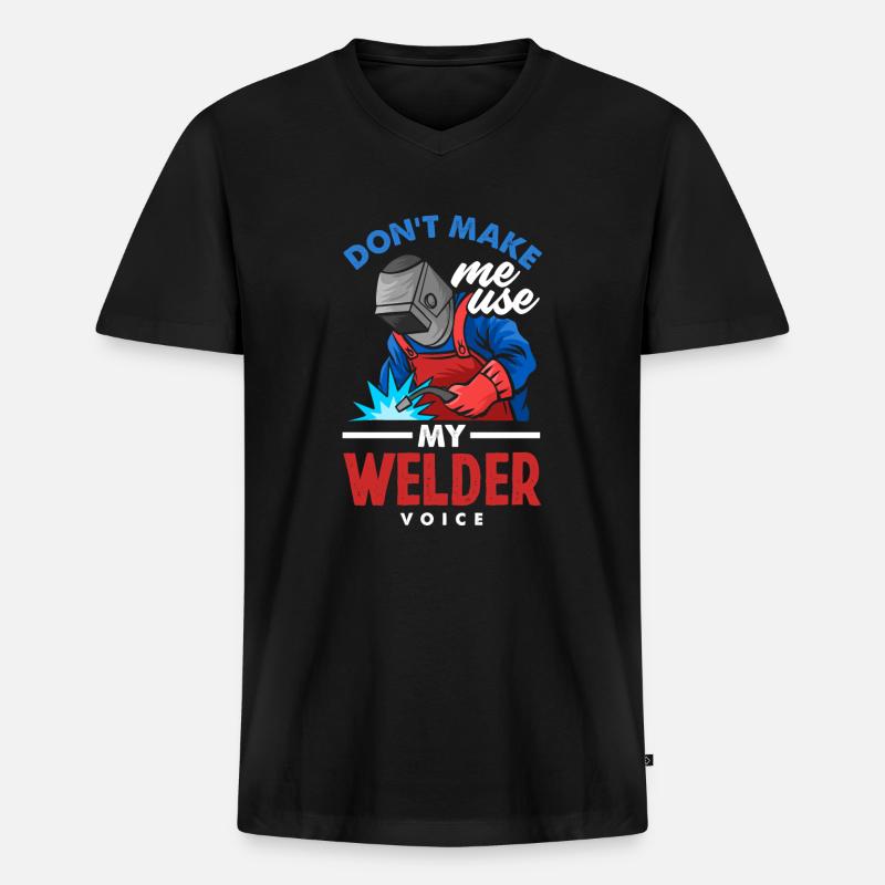 Lustiges Schweißer Geschenk - Männer Premium Bio T-Shirt mit V-Ausschnitt - Schwarz