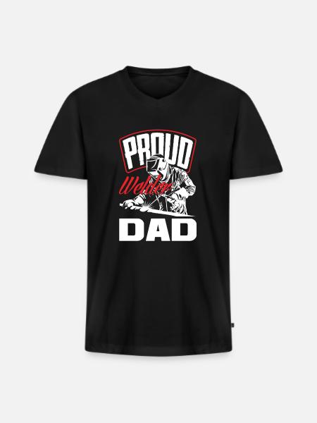 Funny Welder Gift - Men's Premium Organic T-shirt with V-neck - black