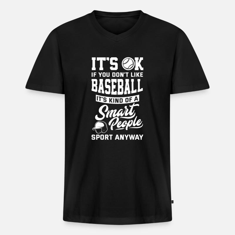 Lustiger Baseball - Männer Premium Bio T-Shirt mit V-Ausschnitt - Schwarz