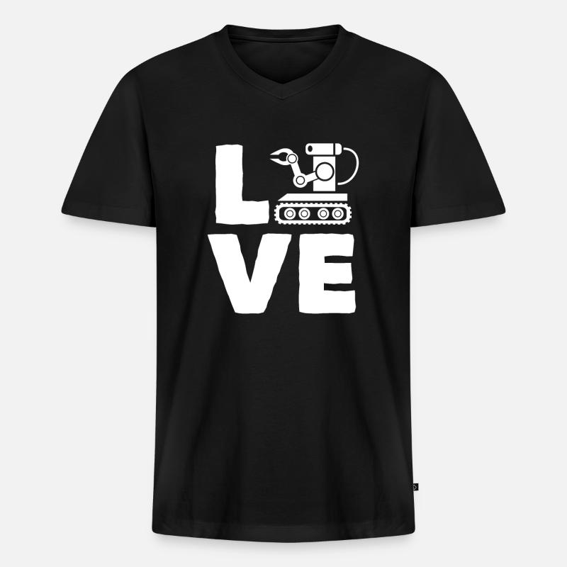 Programmeur de robots robotiques - T-shirt encolure en V Premium bio Homme - noir