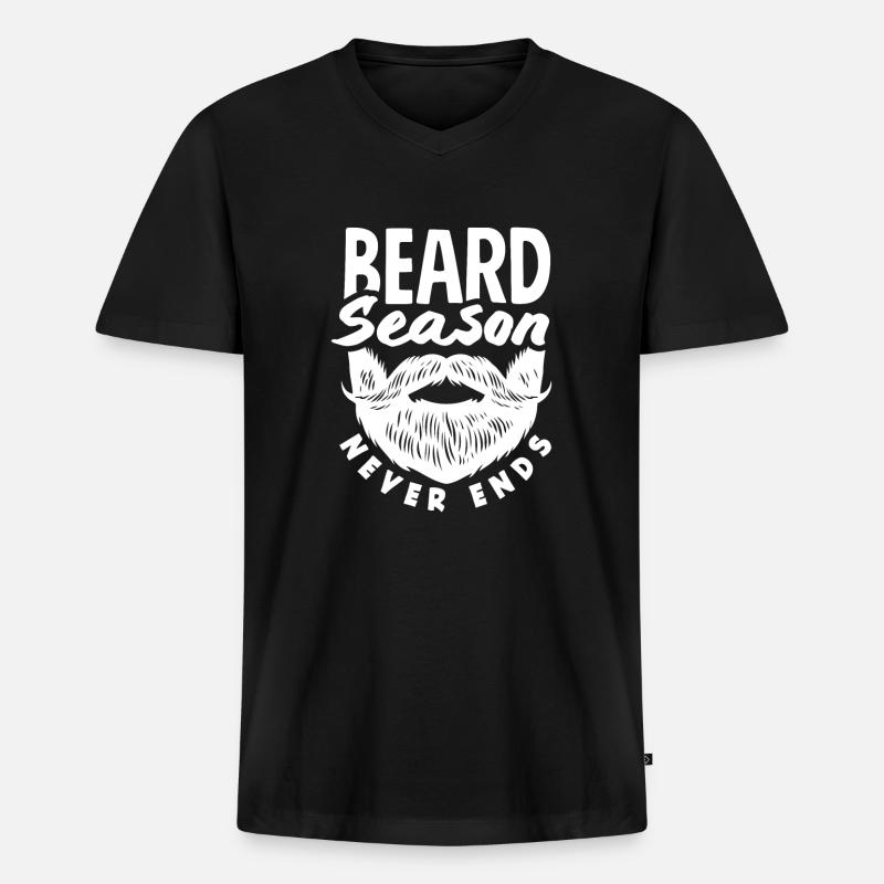 Bartpflege Bart Liebhaber Männer Bart - Männer Premium Bio T-Shirt mit V-Ausschnitt - Schwarz