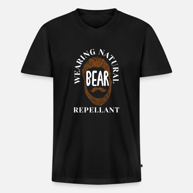 Bartpflege Bart Liebhaber Männer Bart - Männer Premium Bio T-Shirt mit V-Ausschnitt - Schwarz