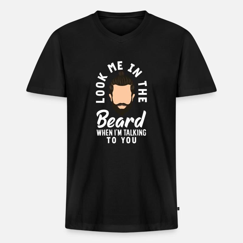 Bartpflege Bart Liebhaber Männer Bart - Männer Premium Bio T-Shirt mit V-Ausschnitt - Schwarz