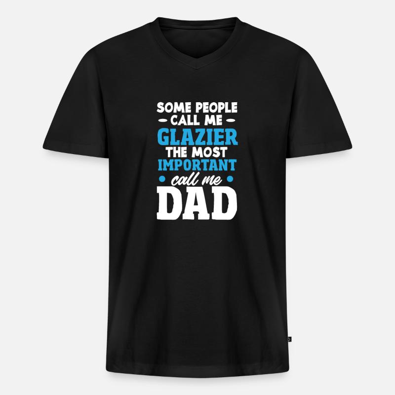 Glaser Geschenk - Männer Premium Bio T-Shirt mit V-Ausschnitt - Schwarz