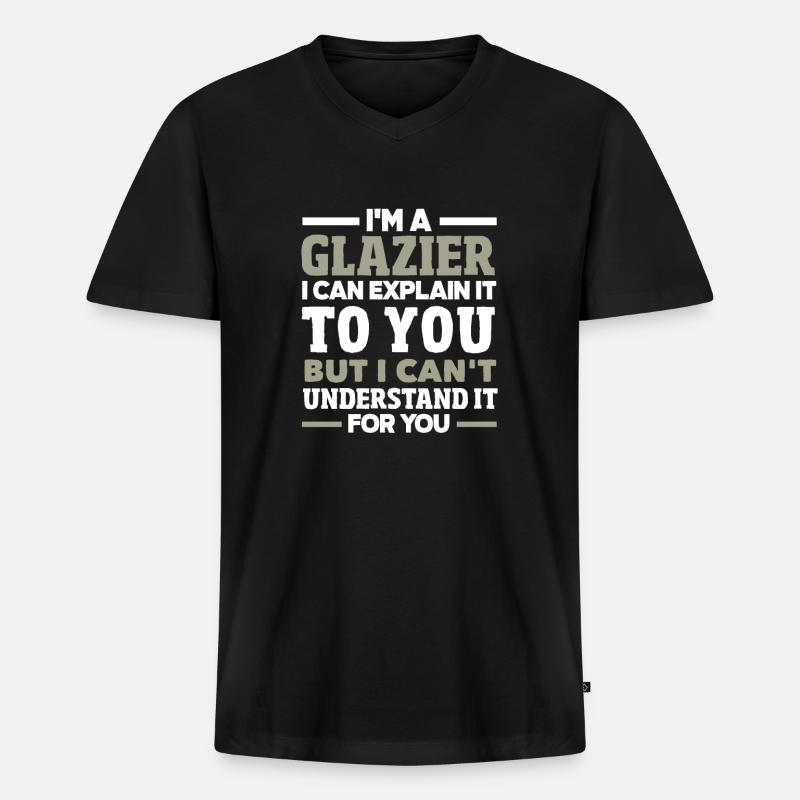Glaser Geschenk - Männer Premium Bio T-Shirt mit V-Ausschnitt - Schwarz