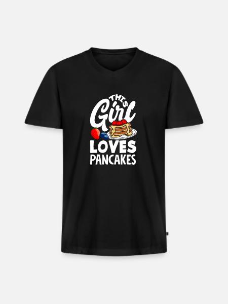 Funny Pancake Lover Gift - Men's Premium Organic T-shirt with V-neck - black