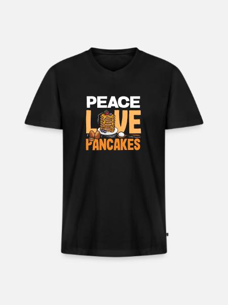 Funny Pancake Lover Gift - Men's Premium Organic T-shirt with V-neck - black