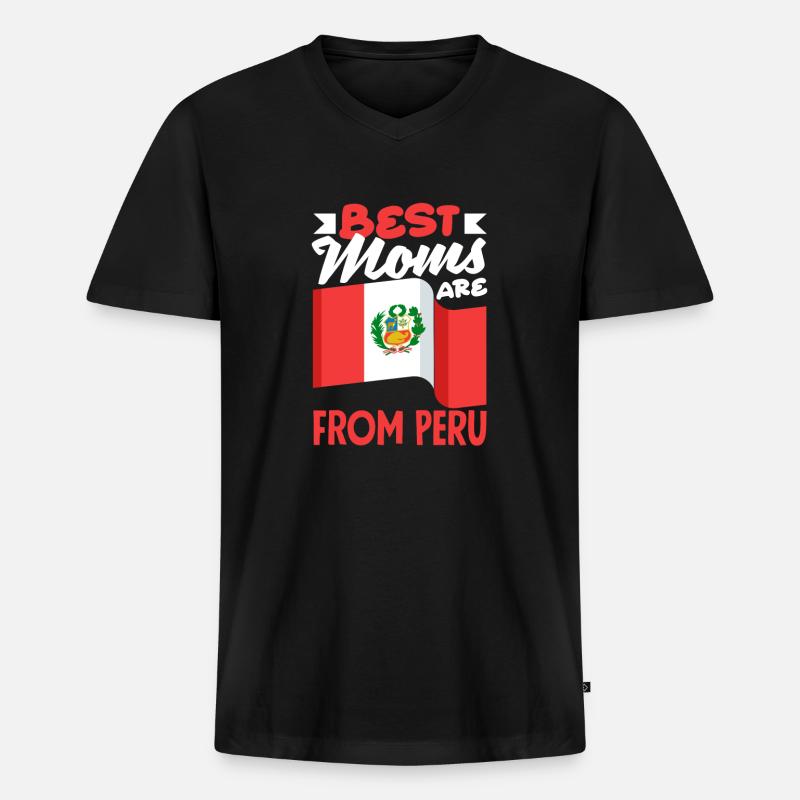 Peru Peruaner Geschenk - Männer Premium Bio T-Shirt mit V-Ausschnitt - Schwarz
