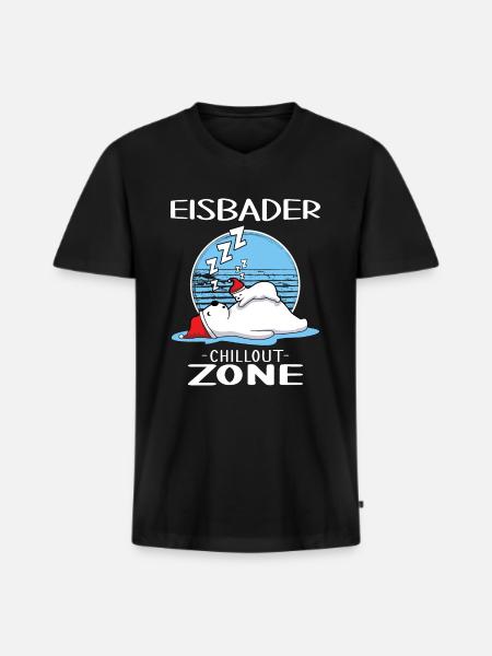 eisbader eisbad-zone winterbader - Männer Premium Bio T-Shirt mit V-Ausschnitt - Schwarz
