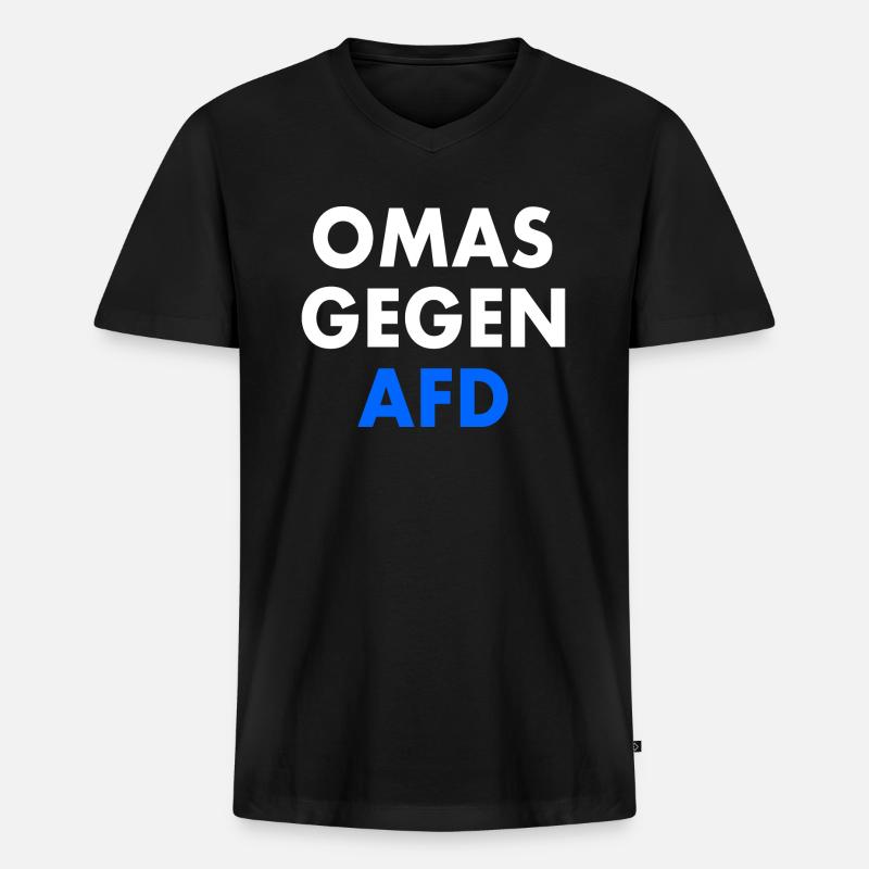 Omas gegen afd - Männer Premium Bio T-Shirt mit V-Ausschnitt - Schwarz
