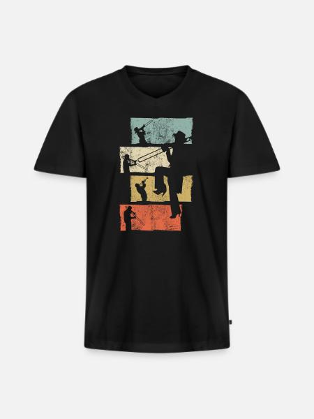 Trombone Musical Instrument - Men's Premium Organic T-shirt with V-neck - black