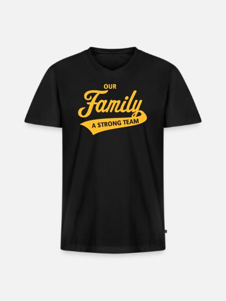 Our Family - A Strong Team - Men's Premium Organic T-shirt with V-neck - black