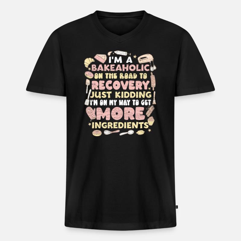 Bäcker Spruch Geschenk Backen - Männer Premium Bio T-Shirt mit V-Ausschnitt - Schwarz
