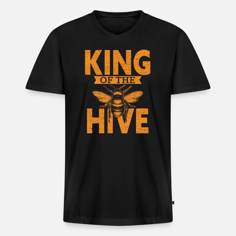 Imker Bienen Beekeeper - Männer Premium Bio T-Shirt mit V-Ausschnitt - Schwarz