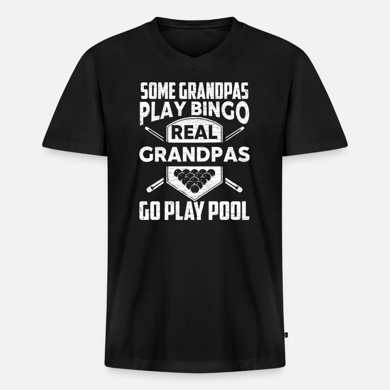 Billiard Pool Billard - Männer Premium Bio T-Shirt mit V-Ausschnitt - Schwarz