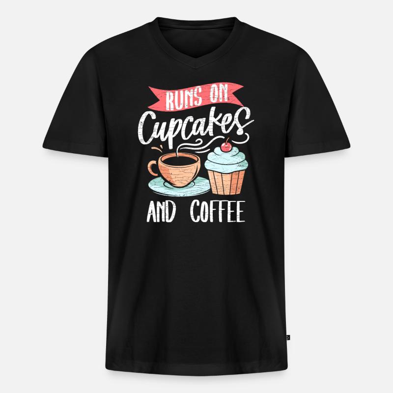 Cupcakes Geschenkidee - Männer Premium Bio T-Shirt mit V-Ausschnitt - Schwarz