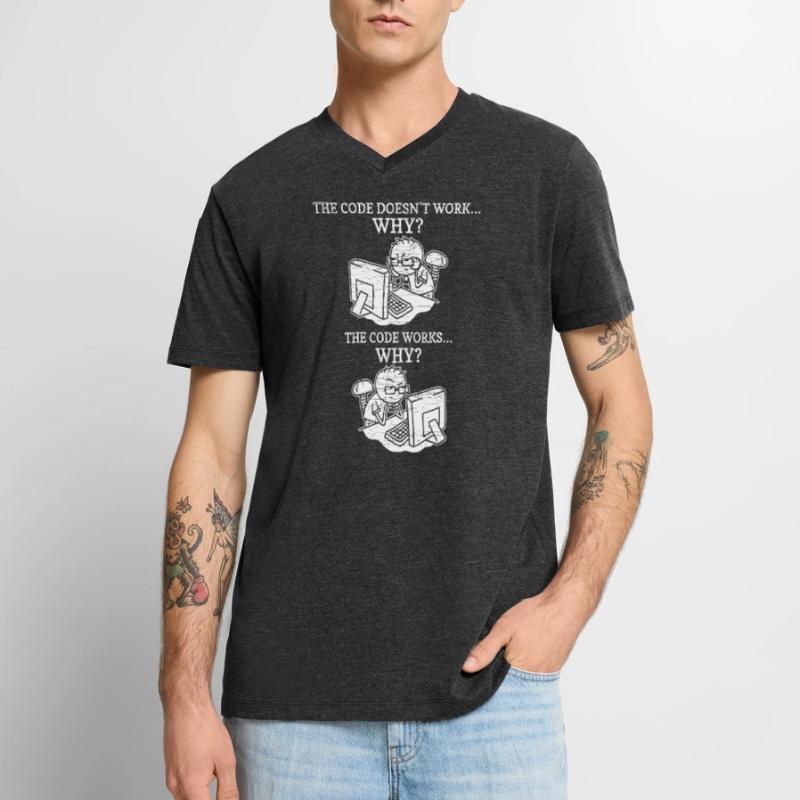 Programmierer Coder Informatiker Männer Premium Bio T-Shirt mit V-Ausschnitt
