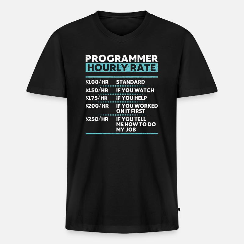 Programmierer Coder Informatiker - Männer Premium Bio T-Shirt mit V-Ausschnitt - Schwarz