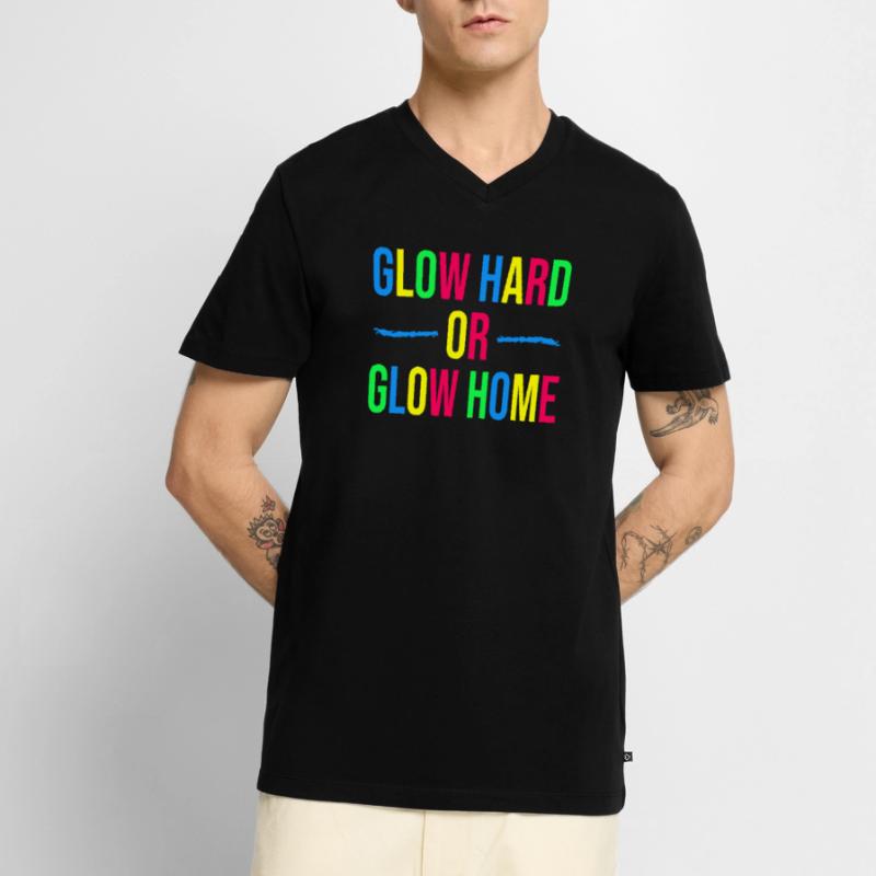 Strahle stark oder strahle daheim Männer Premium Bio T-Shirt mit V-Ausschnitt