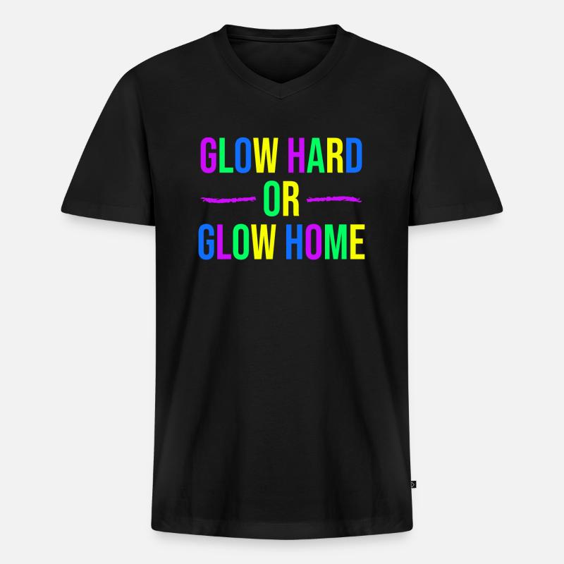 Strahle stark oder strahle daheim - Männer Premium Bio T-Shirt mit V-Ausschnitt - Schwarz