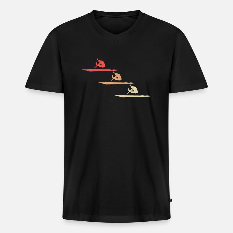 Weitsprung Athletik Dynamik Geschenk - Männer Premium Bio T-Shirt mit V-Ausschnitt - Schwarz