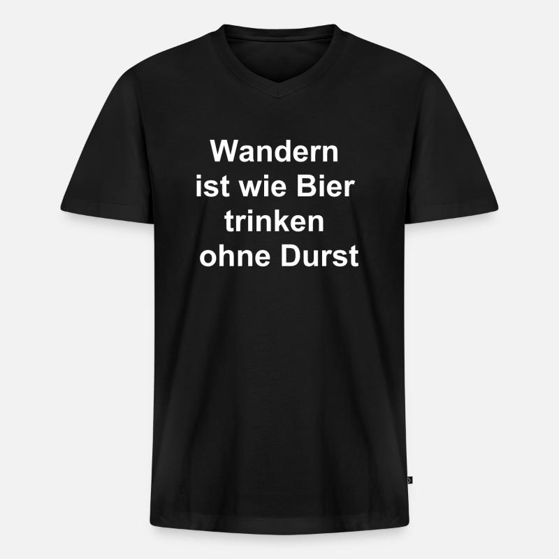 Wander-Bier Geschenk - Männer Premium Bio T-Shirt mit V-Ausschnitt - Schwarz