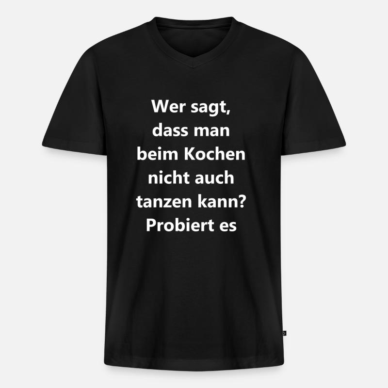Tanzendes Kochgeschenk - Männer Premium Bio T-Shirt mit V-Ausschnitt - Schwarz