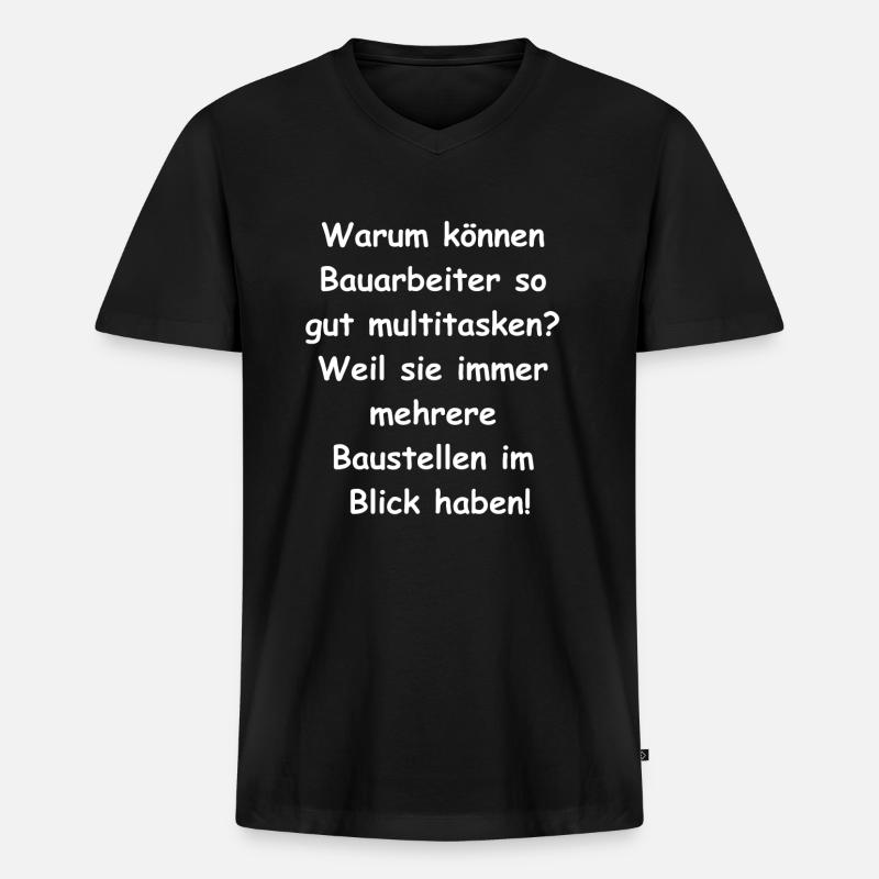Multitasking Geschenk - Männer Premium Bio T-Shirt mit V-Ausschnitt - Schwarz