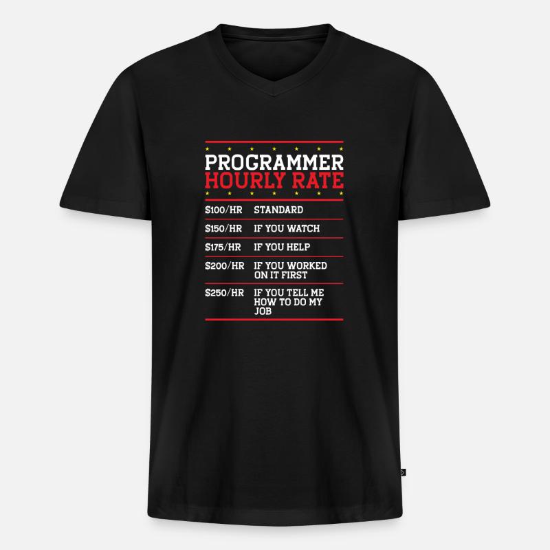 Programmierer Coder Code Computer - Männer Premium Bio T-Shirt mit V-Ausschnitt - Schwarz