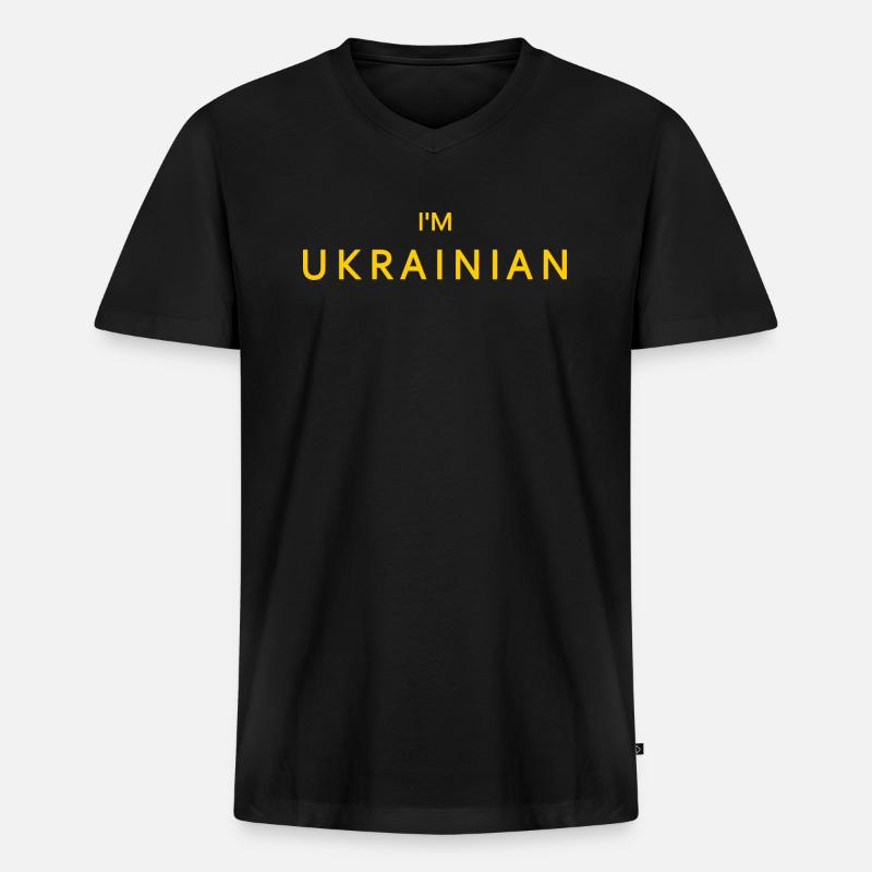 Ukraine - Männer Premium Bio T-Shirt mit V-Ausschnitt - Schwarz