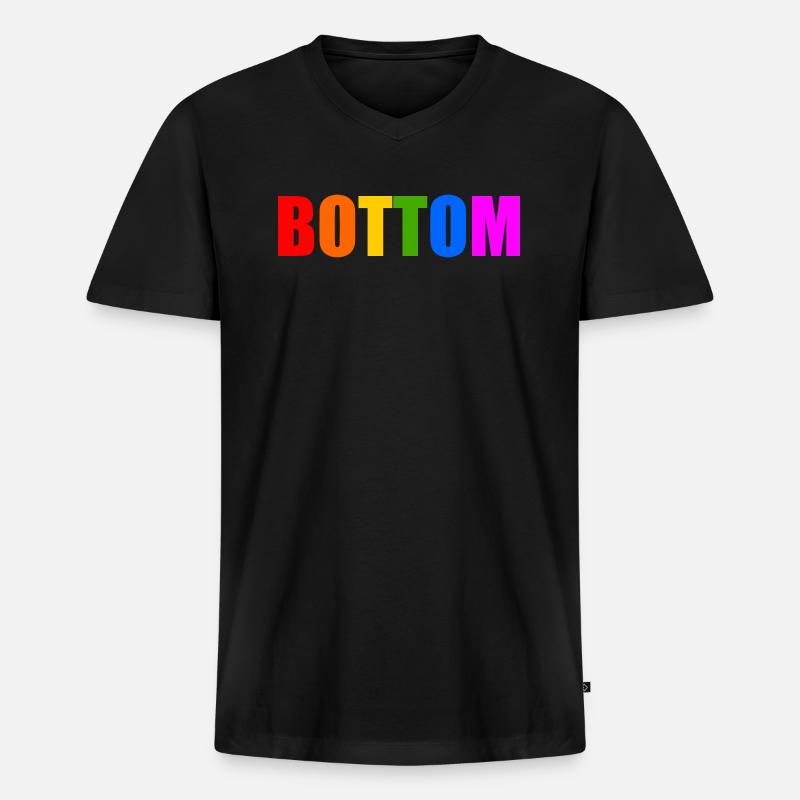 Bottom - Männer Premium Bio T-Shirt mit V-Ausschnitt - Schwarz