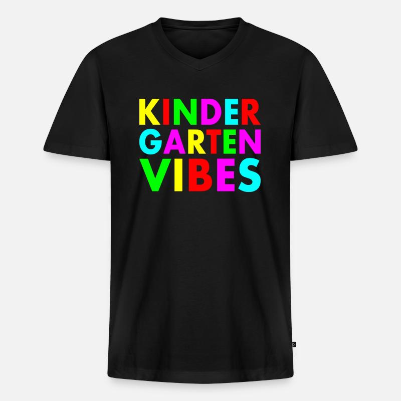 kindergarten vibes - Männer Premium Bio T-Shirt mit V-Ausschnitt - Schwarz