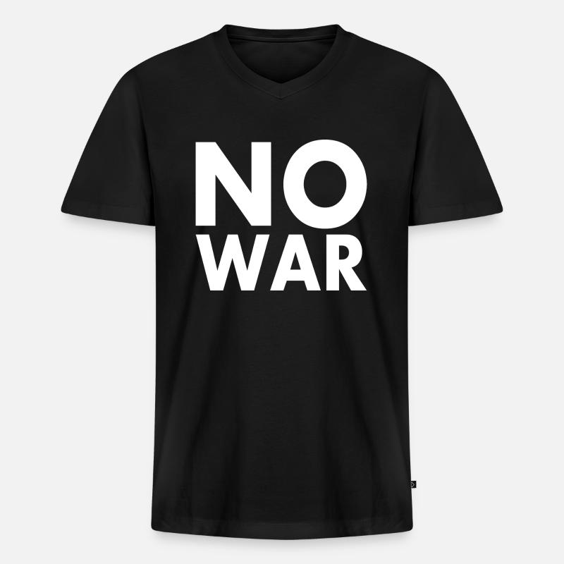No war - Männer Premium Bio T-Shirt mit V-Ausschnitt - Schwarz