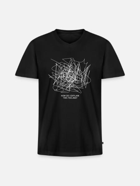 How do I explain this feeling Grunge Aesthetic - Men's Premium Organic T-shirt with V-neck - black