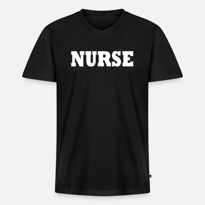 Nurse - Männer Premium Bio T-Shirt mit V-Ausschnitt - Schwarz