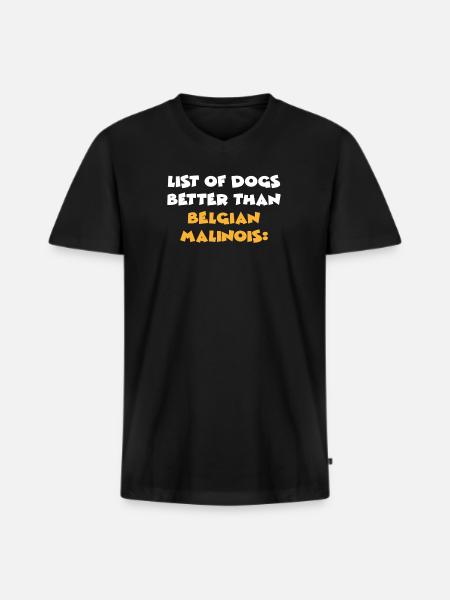 Belgian Malinois - Men's Premium Organic T-shirt with V-neck - black
