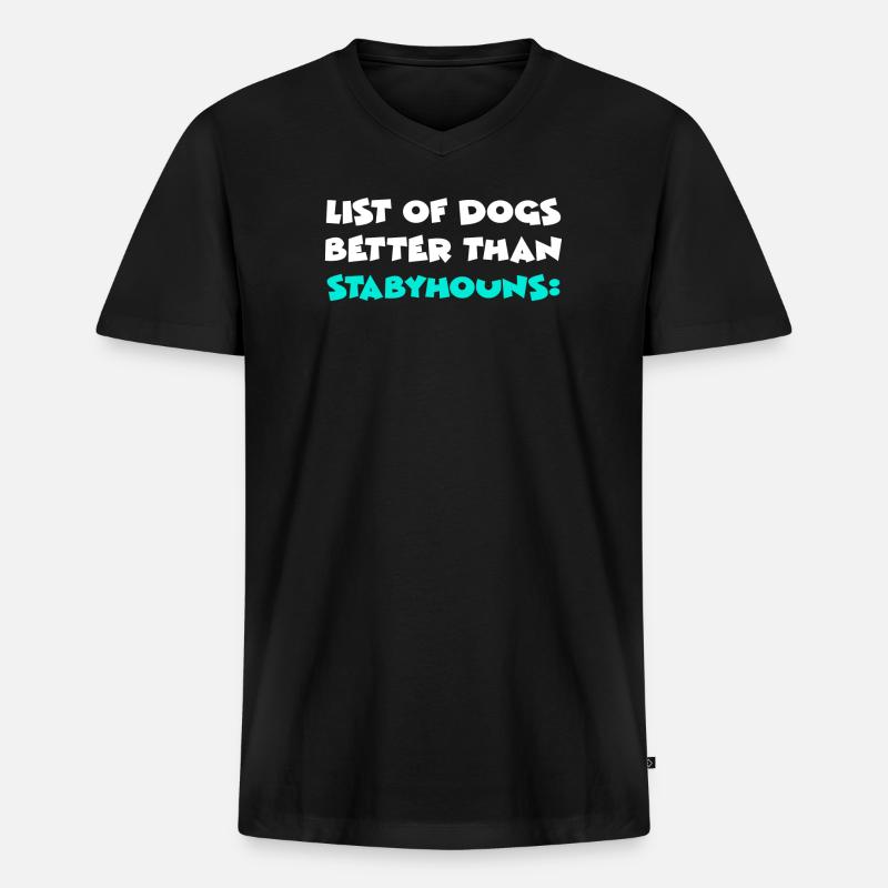 Stabyhoun - Männer Premium Bio T-Shirt mit V-Ausschnitt - Schwarz