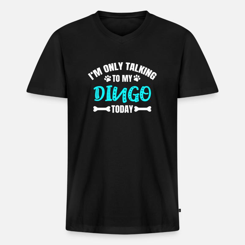 Dingo - Männer Premium Bio T-Shirt mit V-Ausschnitt - Schwarz