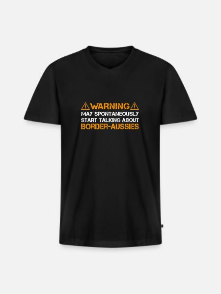 Border Aussie - Men's Premium Organic T-shirt with V-neck - black