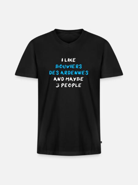 Bouvier Des Ardennes - T-shirt encolure en V Premium bio Homme - noir