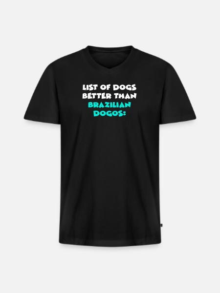 Brazilian Dogos - Männer Premium Bio T-Shirt mit V-Ausschnitt - Schwarz