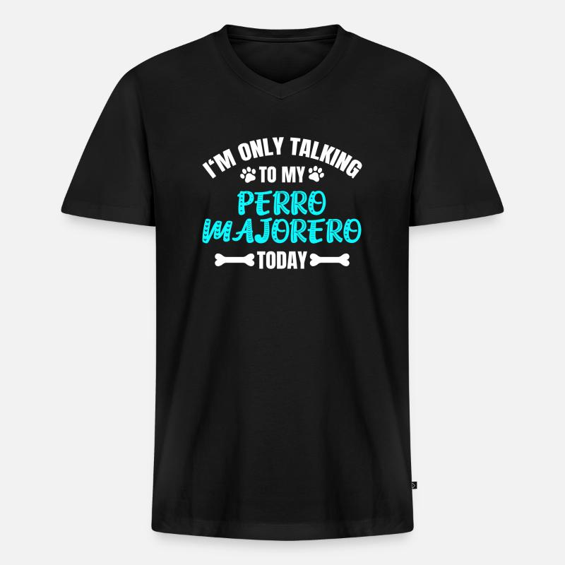 Perro Majorero - Männer Premium Bio T-Shirt mit V-Ausschnitt - Schwarz
