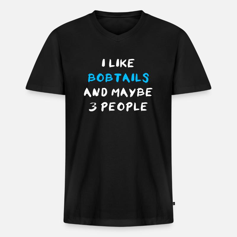 Bobtail - Männer Premium Bio T-Shirt mit V-Ausschnitt - Schwarz