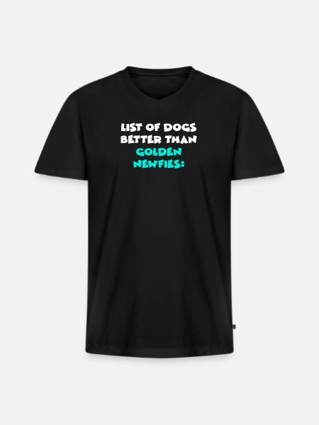 Golden Newfies - Männer Premium Bio T-Shirt mit V-Ausschnitt - Schwarz