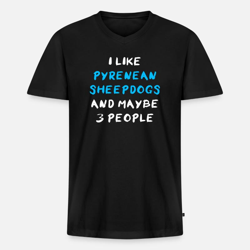 Pyrenean Sheepdog - Männer Premium Bio T-Shirt mit V-Ausschnitt - Schwarz
