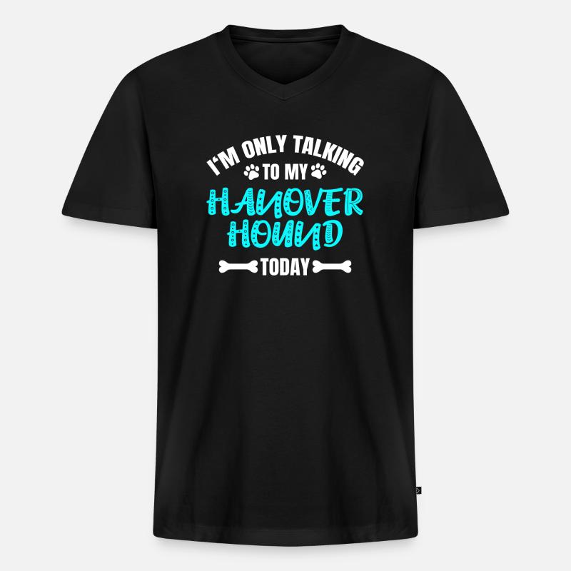 Hanover Hound - Männer Premium Bio T-Shirt mit V-Ausschnitt - Schwarz